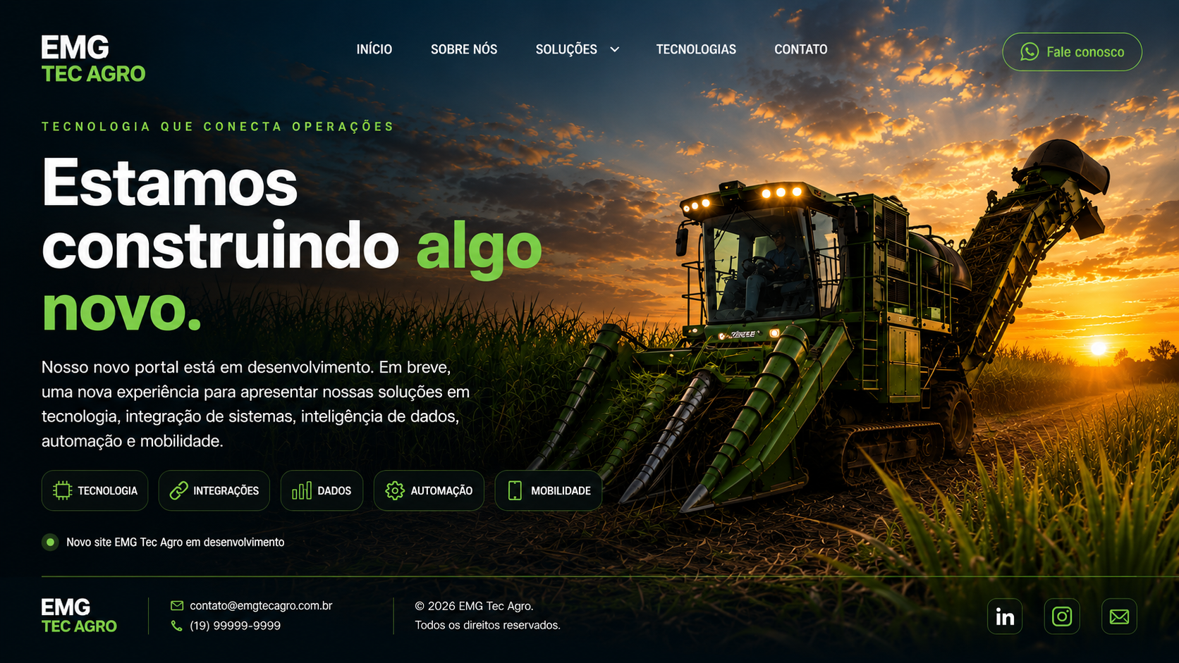EMG Tec Agro - novo site em desenvolvimento